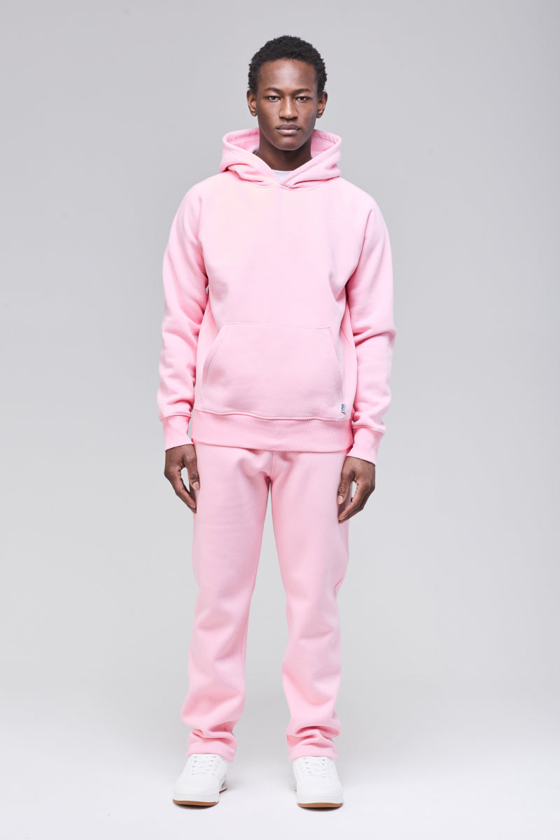Sunday Superior Belmont Hoodie in soft pink, male model front view