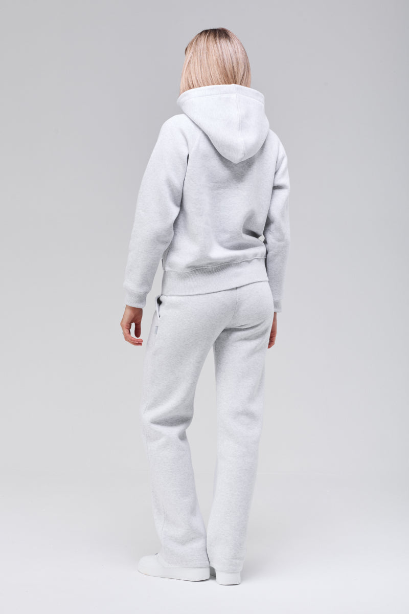 Back view, grey classic hoodie